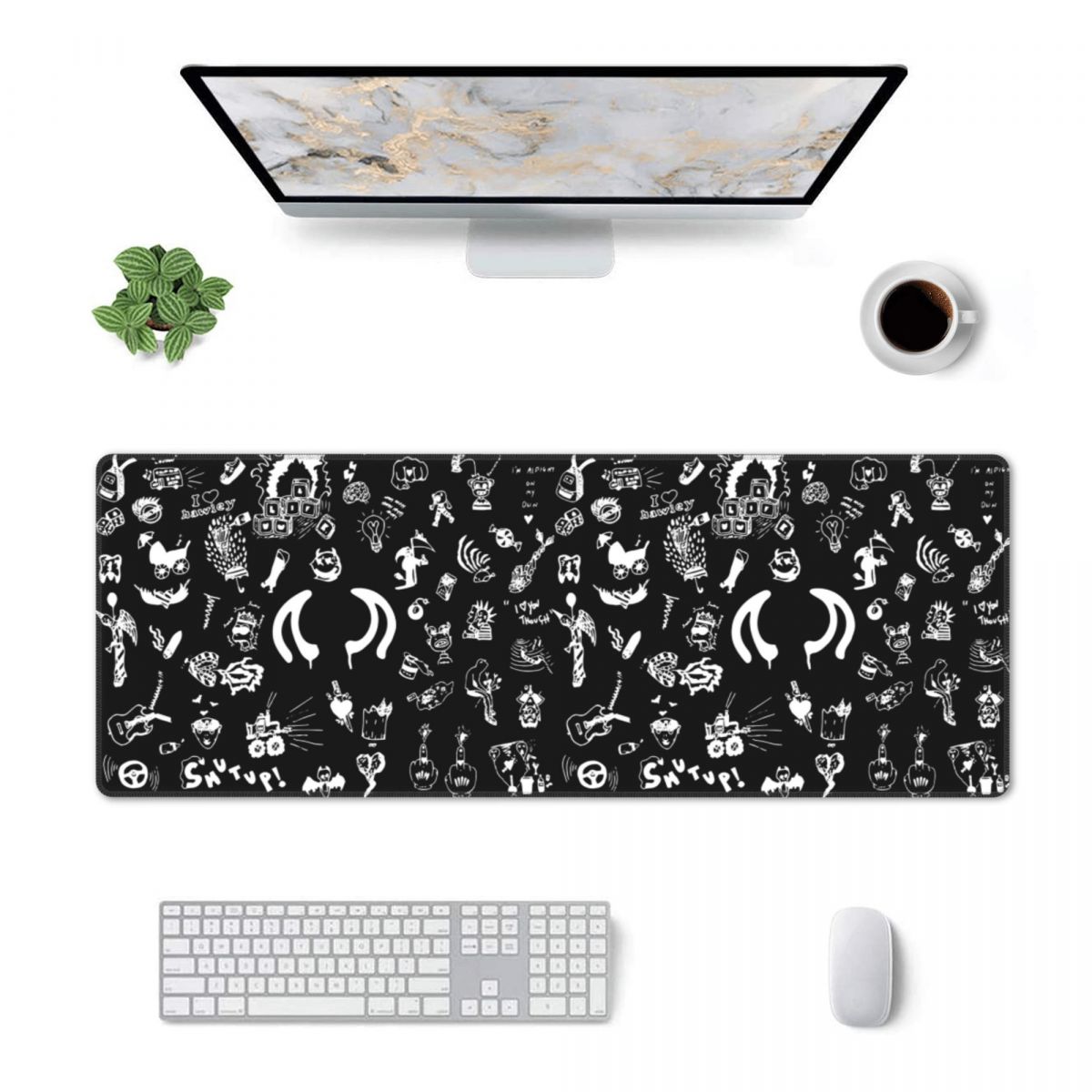 Pc Gaming Drawing - Large Mouse Pad Yungblud Drawings Tattoo
