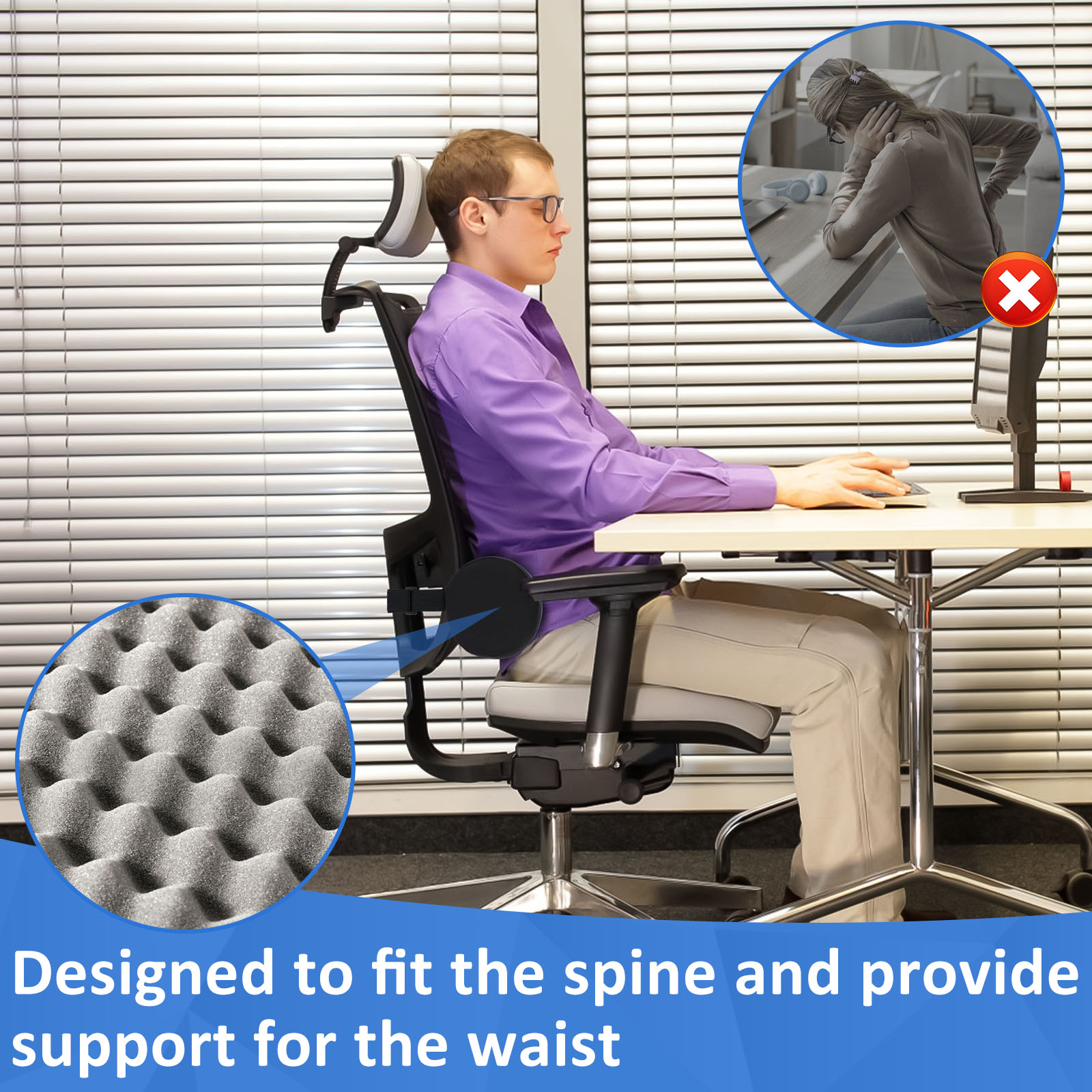 Memory Foam Lumbar Support Cus - Gaming Chair Lumbar Pillow recension och pris