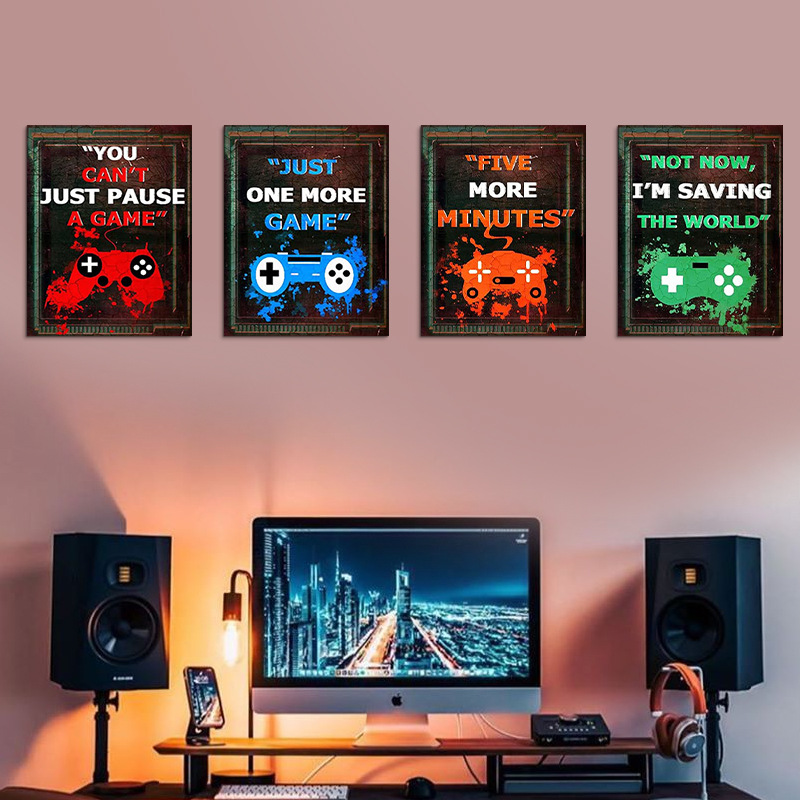 4PCS Kids Gaming Room Game Wal - Pc Gaming Quotes recension och pris