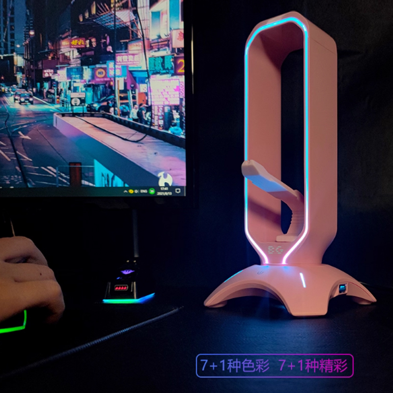 RGB Gaming Headphone Stand wit - Mouse Bungee Holder recension och pris