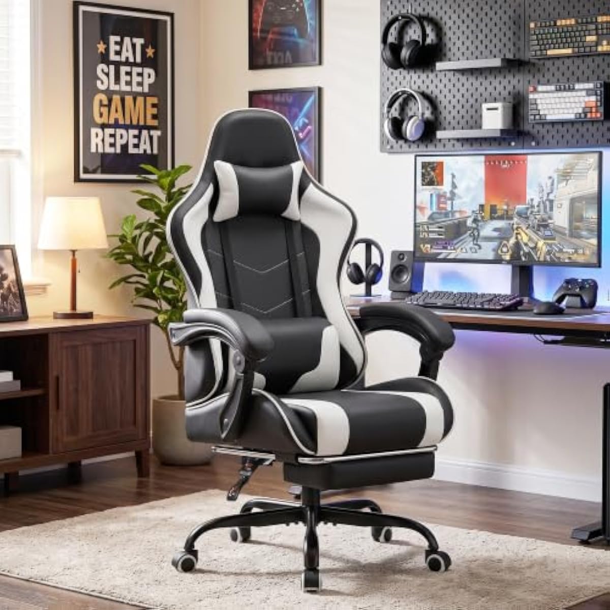 Gaming Chair with Adjustable H - Gaming Chair Lumbar Pillow recension och pris