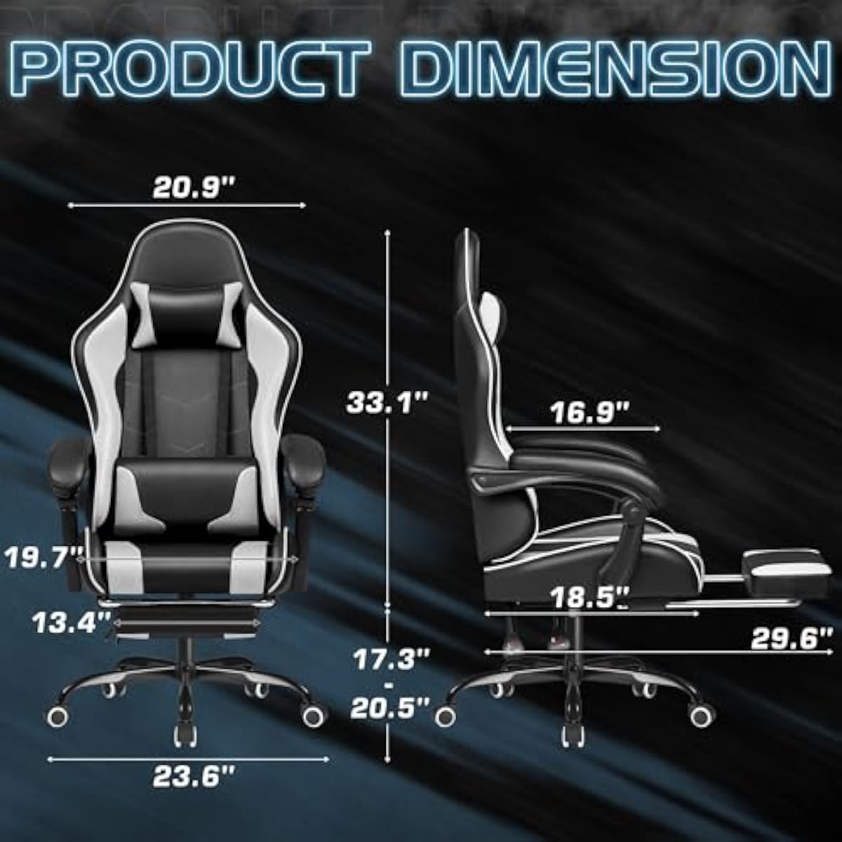Gaming Chair with Adjustable H - Gaming Chair Lumbar Pillow recension och pris