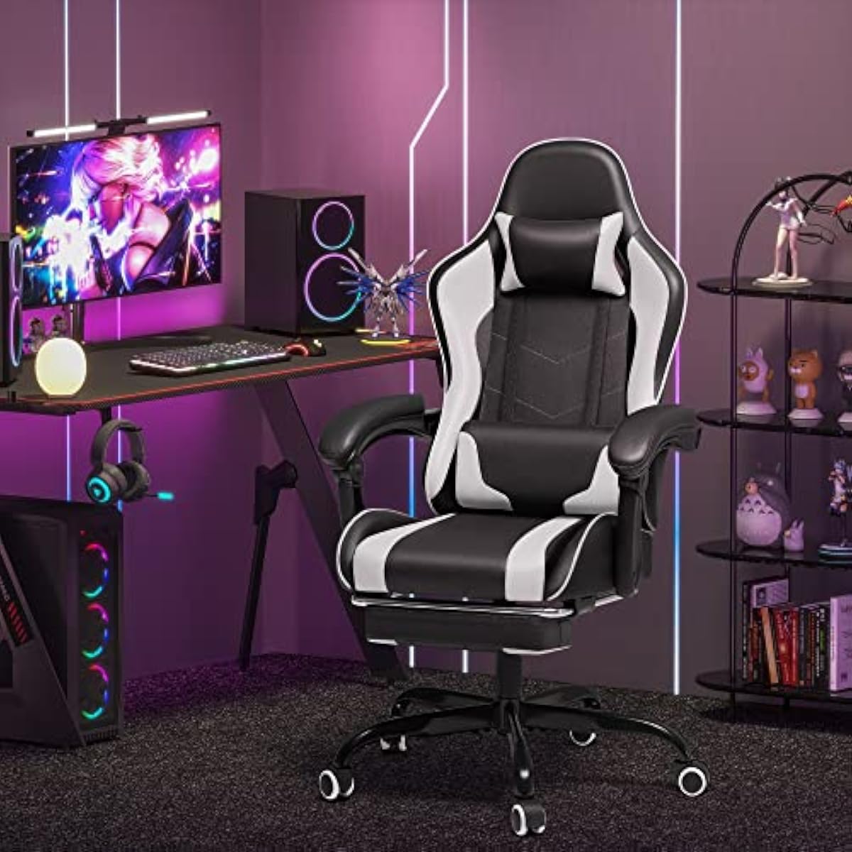 Gaming Chair with Adjustable H - Gaming Chair Lumbar Pillow recension och pris