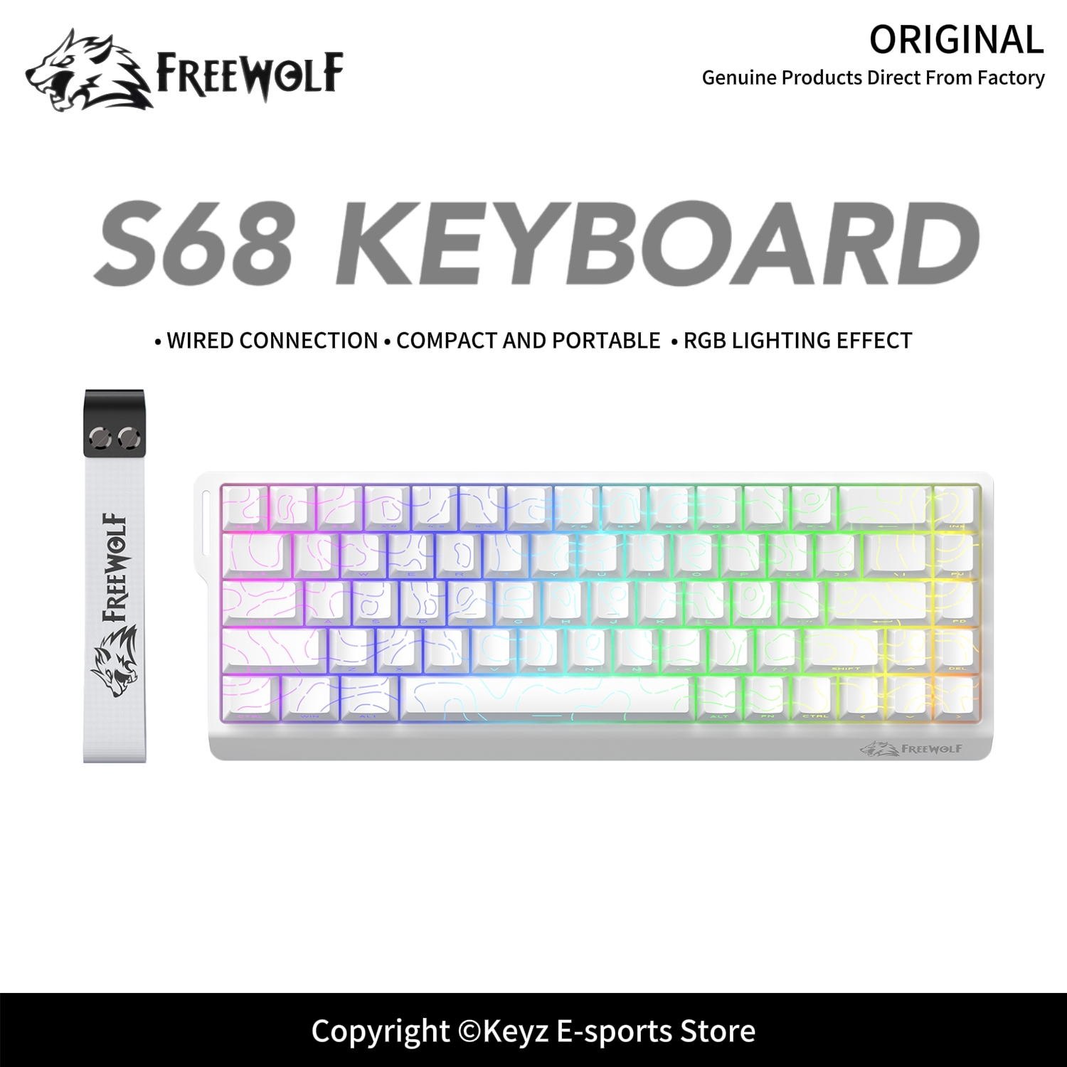 FREEWOLF S68 Wired Gaming Menb - Anti-Ghosting Keyboard recension och pris